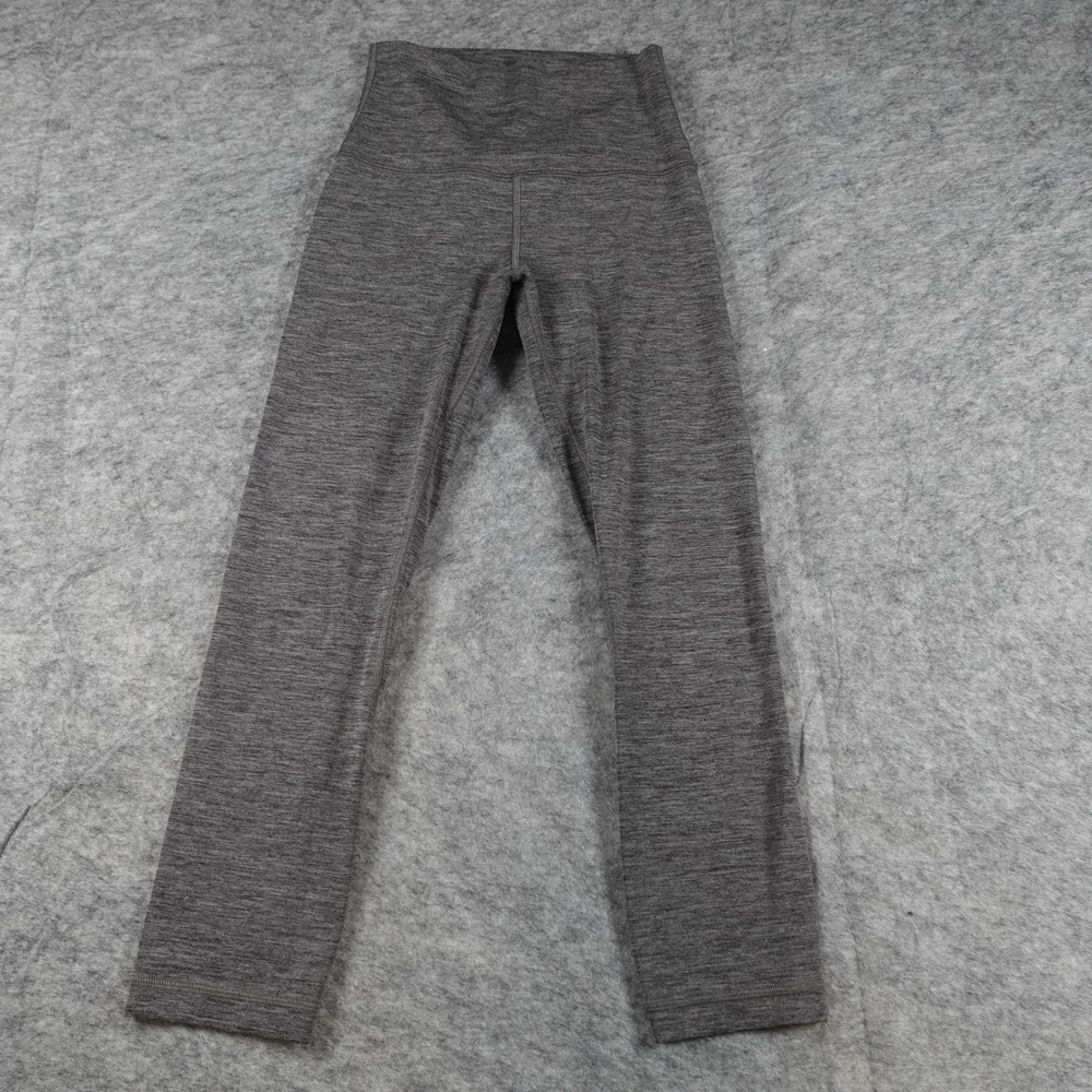 Lululemon Leggings Womens 2 Gray Align Crop 21" Yoga Run Gym Workout Athletic
